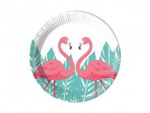 Lėkštutės "Rožiniai flamingai" (8vnt./20cm)